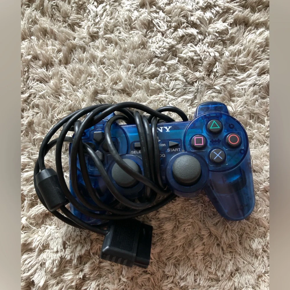 Playstation 1 Translucent Blue Wired PlayStation Controller